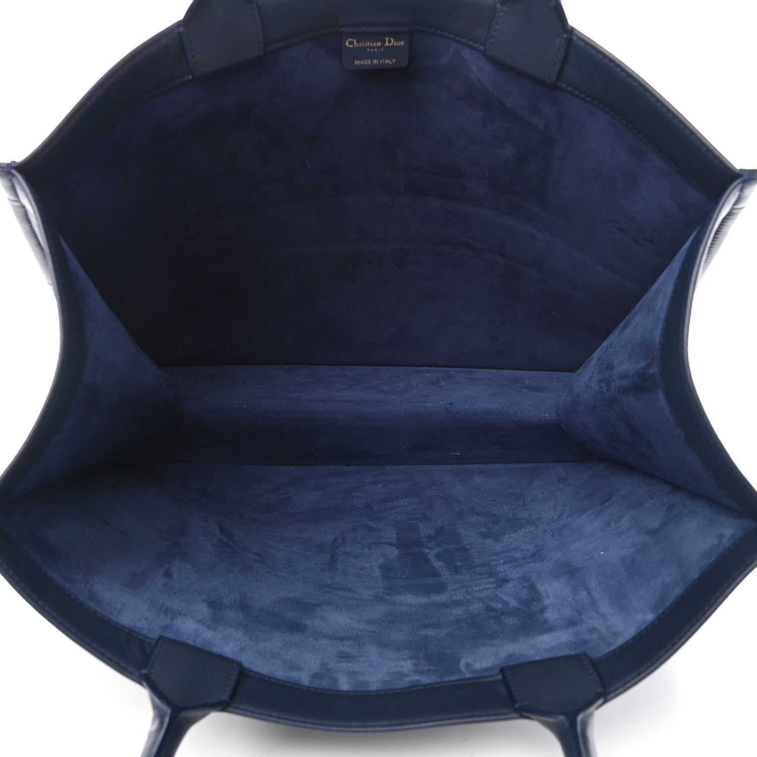 Christian Dior Calfskin Embossed Book Tote Navy Blue 5 of 10