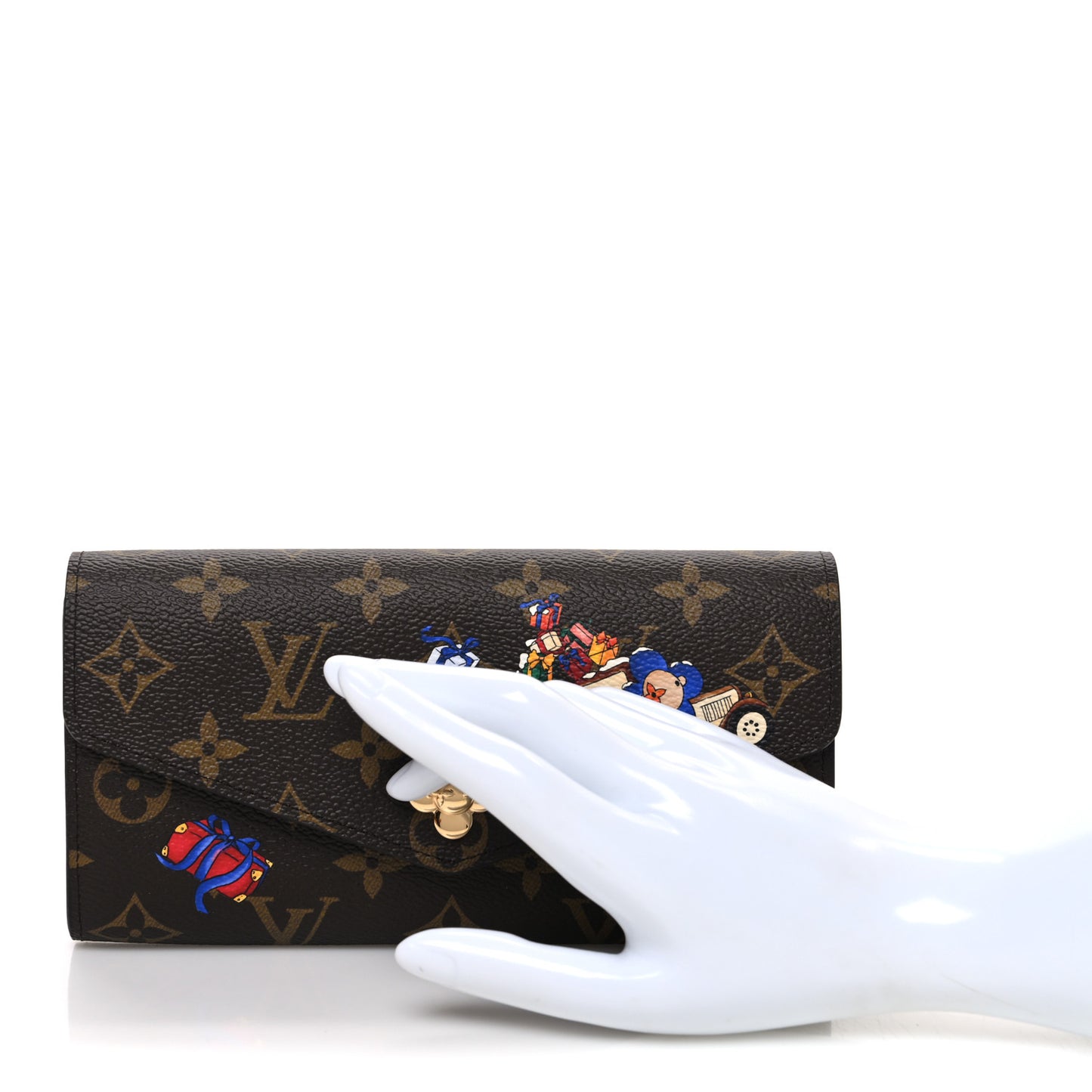 Monogram House Mascot Sarah Wallet NM Iced Gold