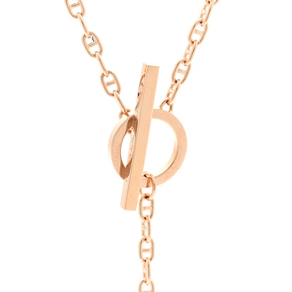 Hermes 18K Rose Gold Diamond GM Chaine D'Ancre Contour Pendant Necklace ST 4 of 7