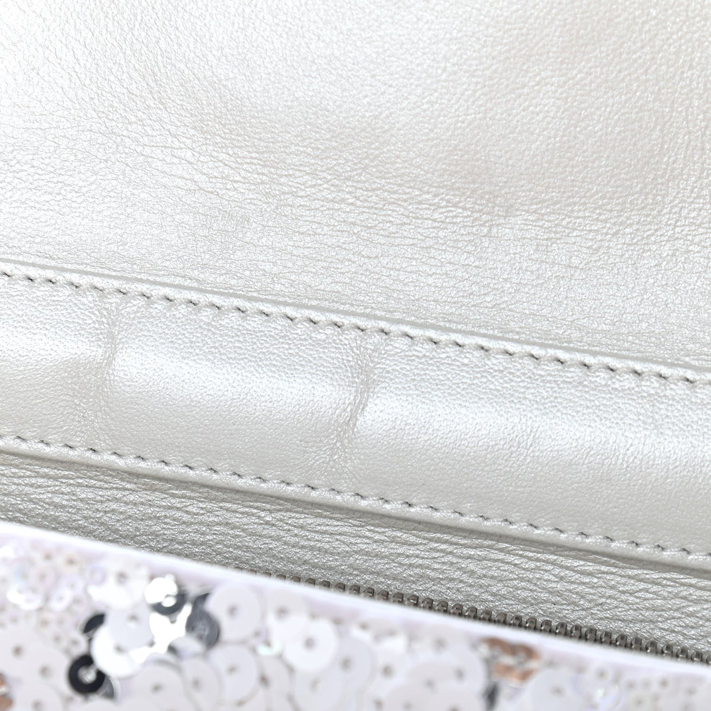Sequin East West Flap Dark White