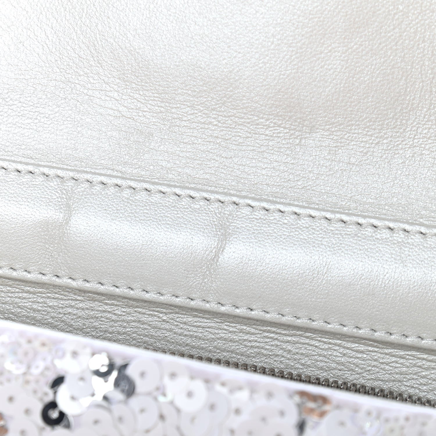 Chanel Sequin East West Flap Dark White 13 of 14