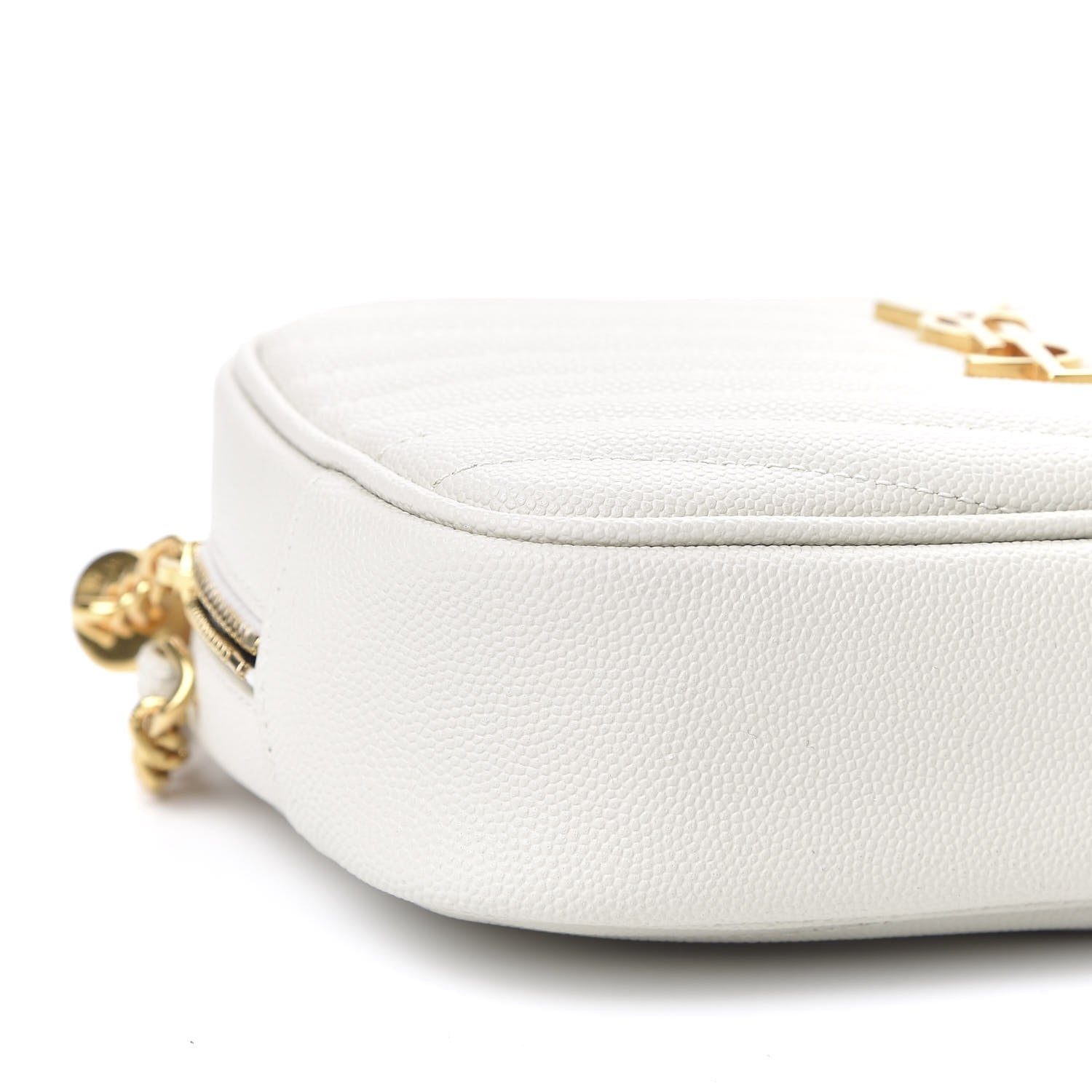 Saint Laurent Grain De Poudre Matelasse Monogram Mini Lou Camera Bag Crema Soft 7 of 9