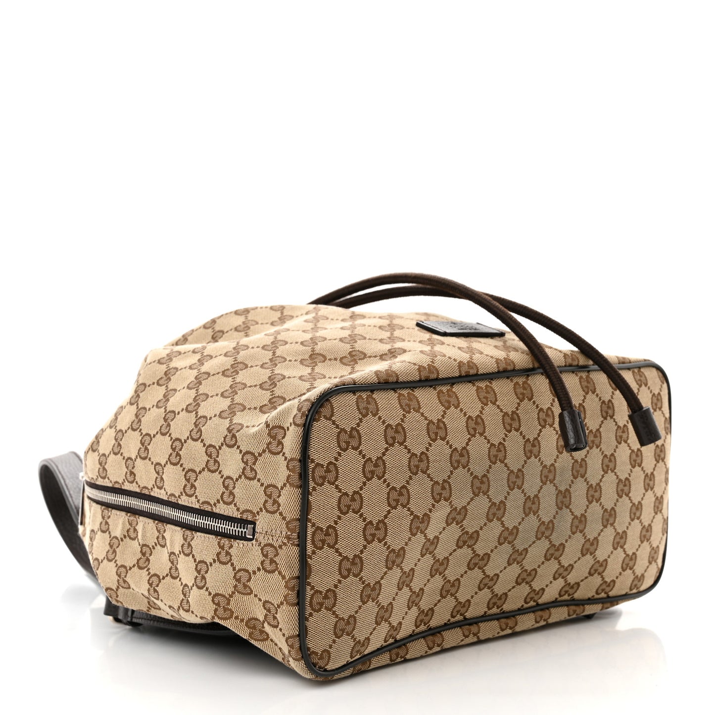 Monogram Dollar Calfskin O Drawstring Backpack Beige Ebony Testa di Moro Dark Chocolate