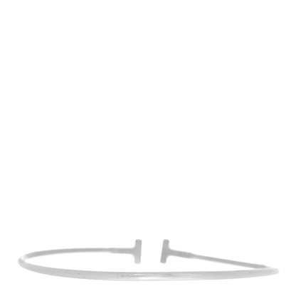Tiffany 18K White Gold Narrow T Wire Bracelet 3 of 5