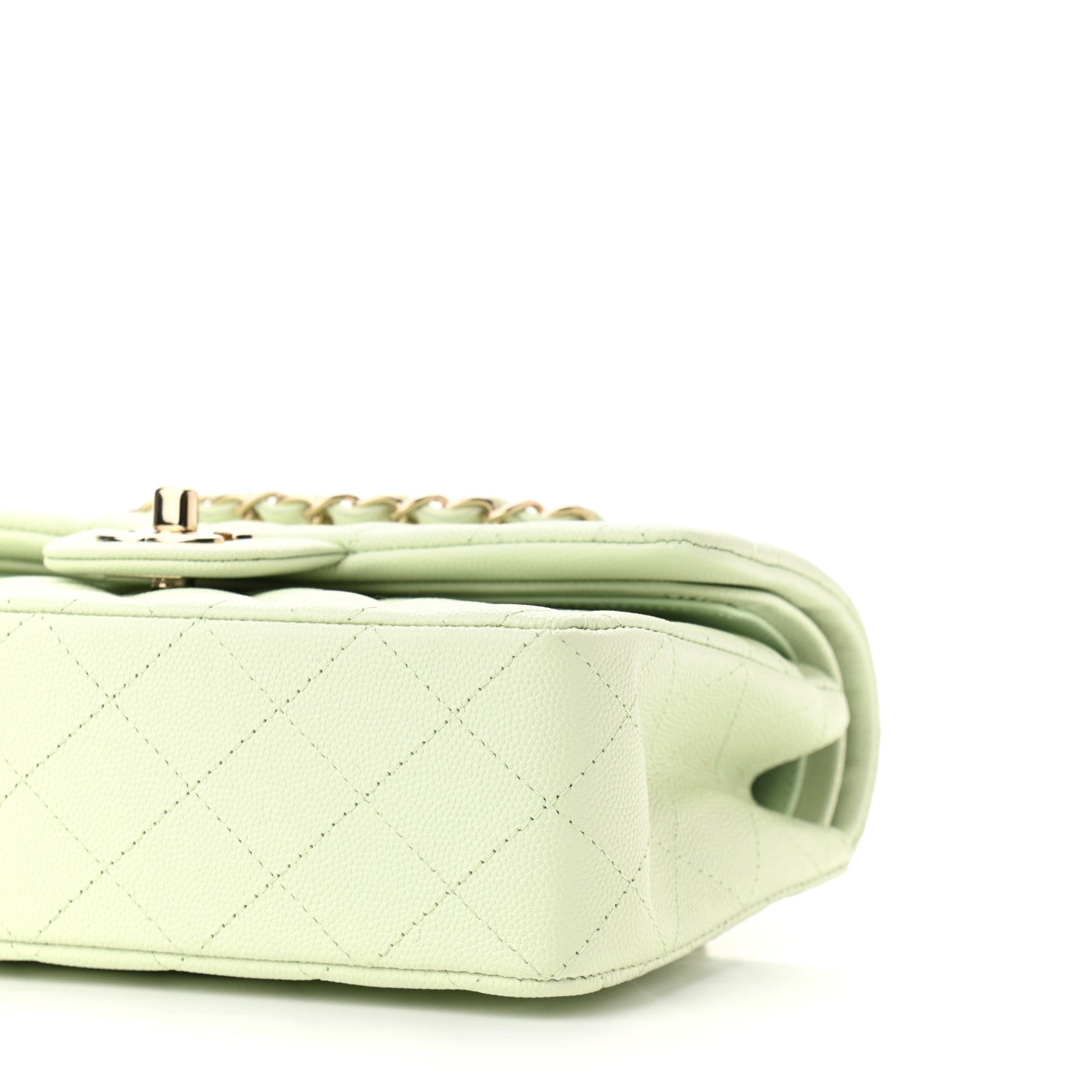 Chanel Caviar Quilted Small Double Flap Light Green 11 of 11