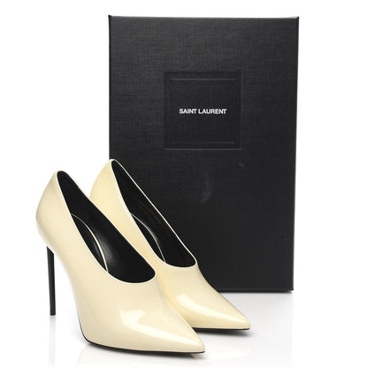 Saint Laurent Patent Calfskin Teddy High Vamp 105 Pumps 36.5 Porcellana 9 of 9
