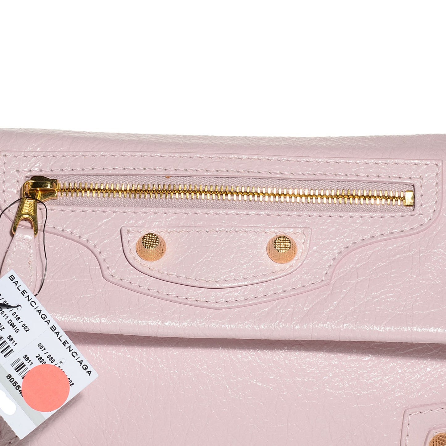 Agneau Giant 12 Gold Hardware Envelope Clutch Rose Poudre