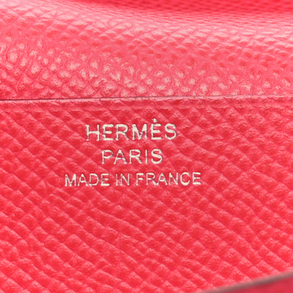 Hermes Epsom Bearn Verso Gusset Wallet Rouge De Coeur Rose Extreme 6 of 7