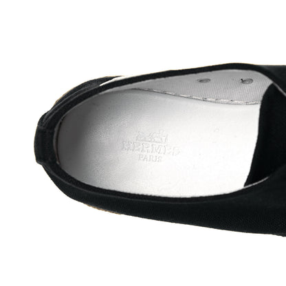 Hermes Cotton Canvas Womens Rosa Espadrille Sneakers 36 Black 14 of 18