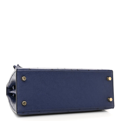 Hermes Ostrich Kelly Sellier 25 Bleu Iris 4 of 12