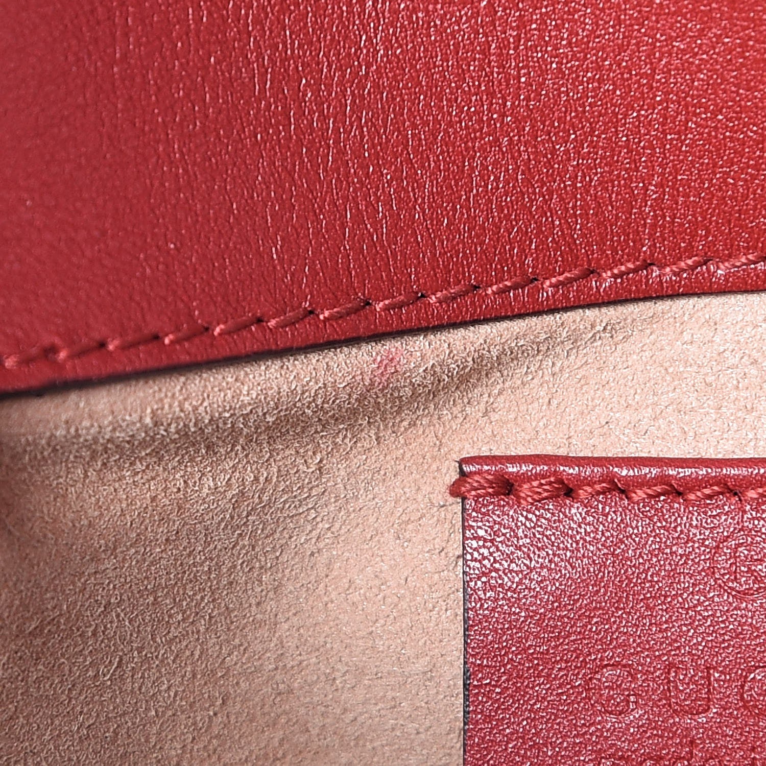 Gucci Calfskin Matelasse Super Mini GG Marmont Shoulder Bag Hibiscus Red 8 of 12