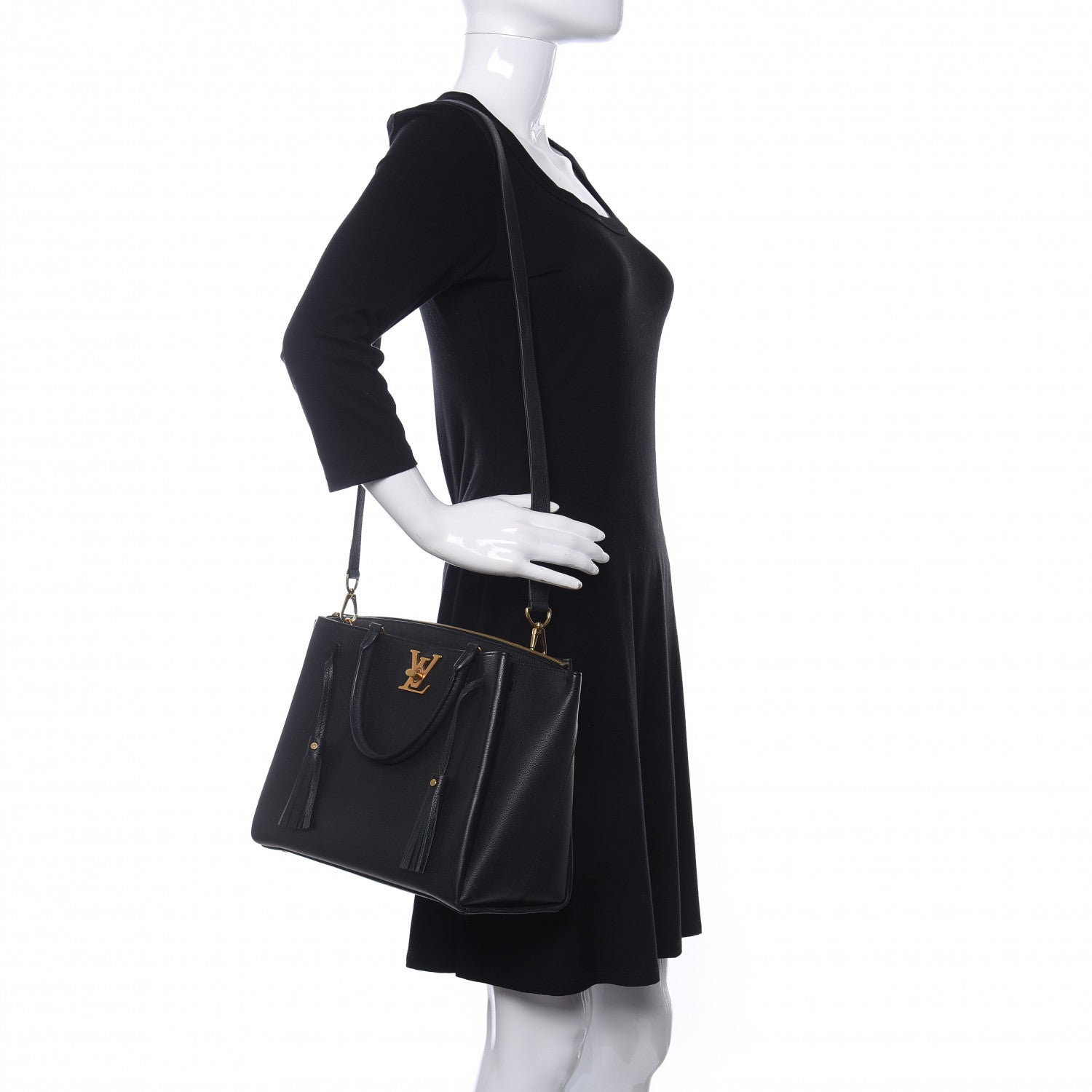 Louis Vuitton Calfskin Lockmeto Black 2 of 10