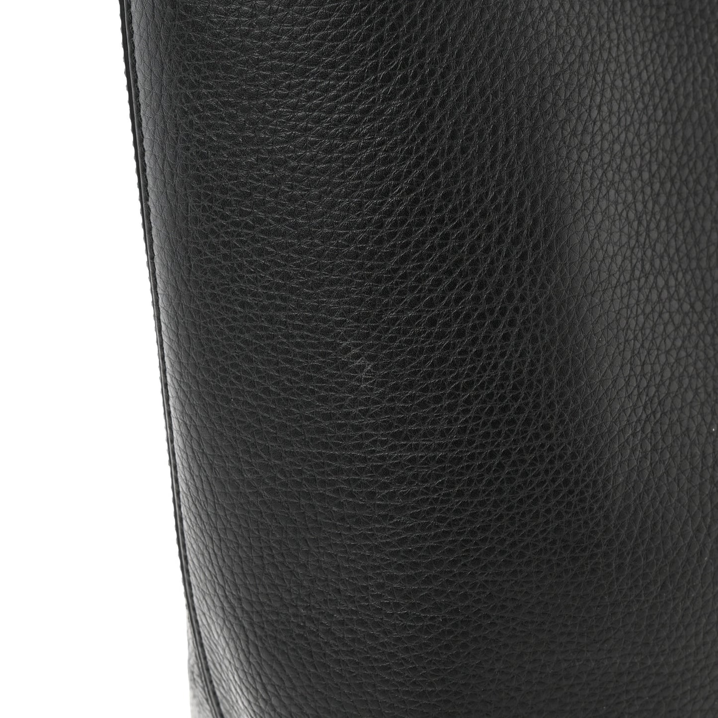 Grained Calfskin Rockstud Shoulder Tote Black