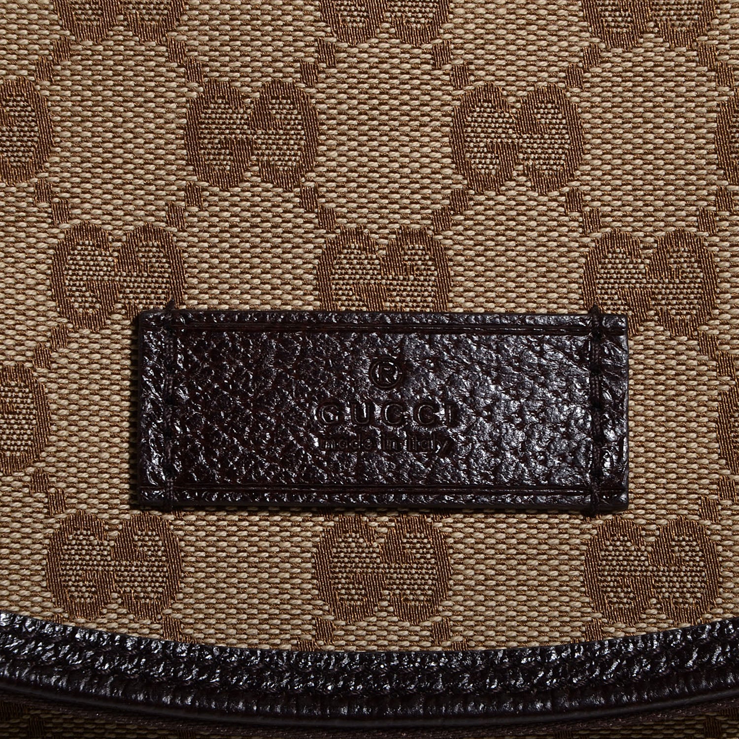 Gucci Monogram Natural Pigskin Large Diaper Bag Beige Ebony Cocoa Dark Chocolate 9 of 9