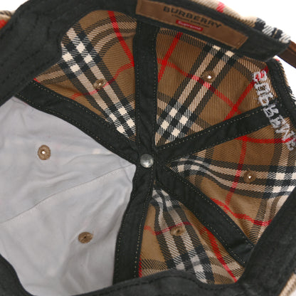 Burberry X SUPREME Cotton Vintage Check Monogram Baseball Hat Archive Beige 7 of 10
