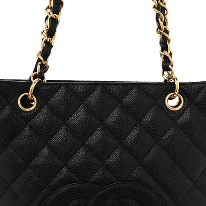 Chanel Caviar Quilted Petit Shopping Tote PST Black 8 of 14
