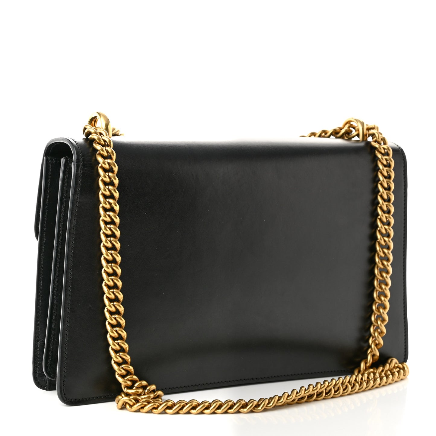Knight Calfskin Medium GG Marmont Chain Handle Bag Black