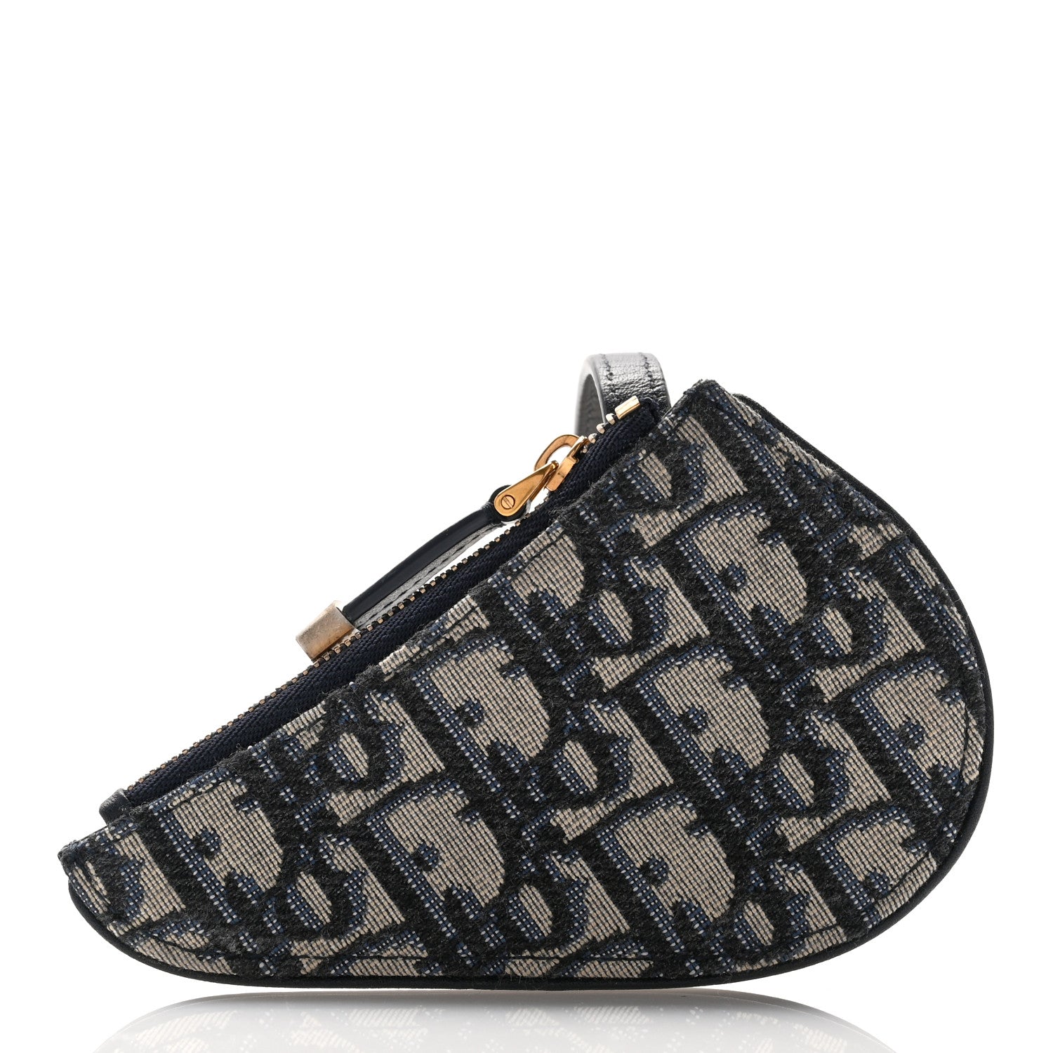 Christian Dior Oblique Saddle Coin Purse Blue 3 of 7
