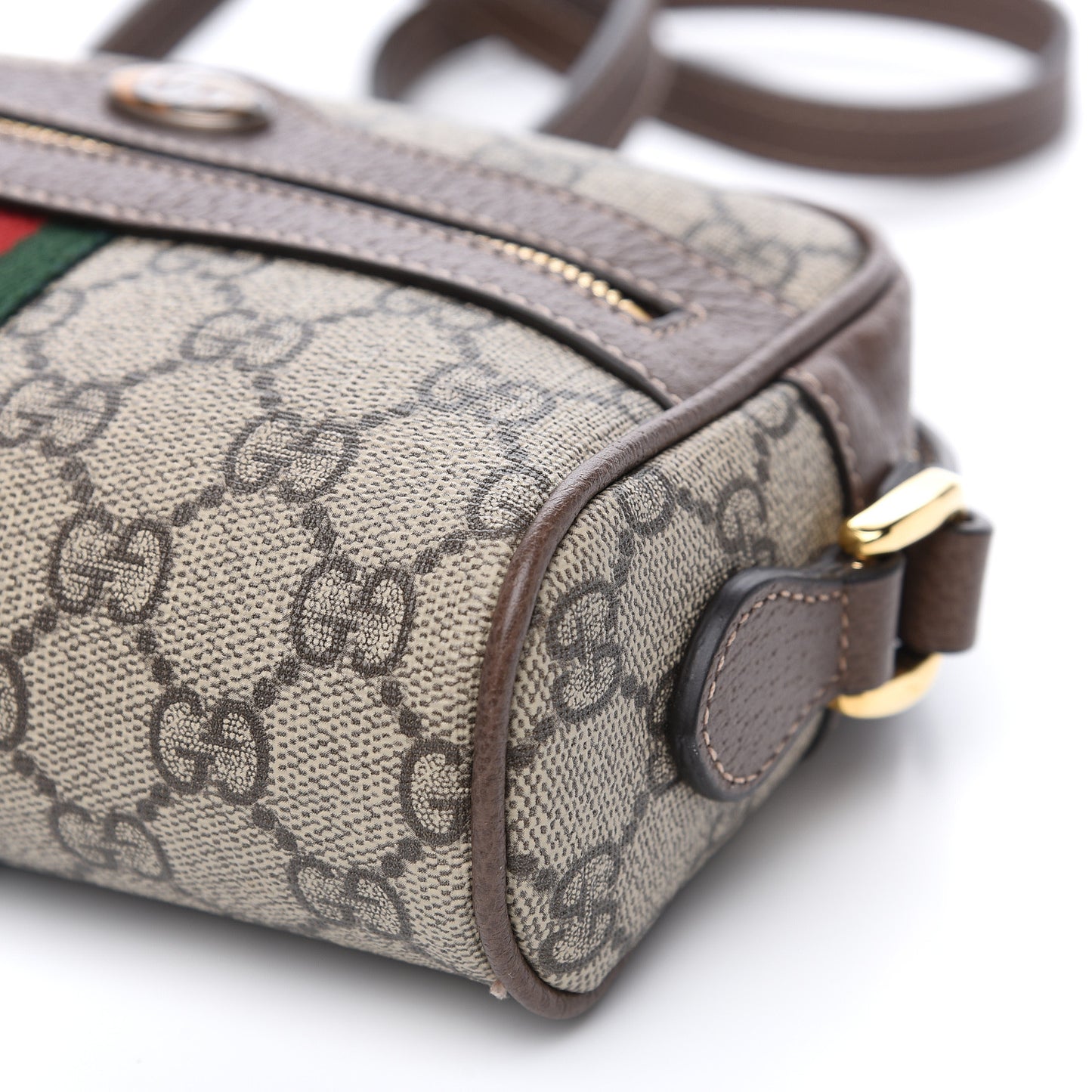 GG Supreme Monogram Web Mini Ophidia Shoulder Bag Brown