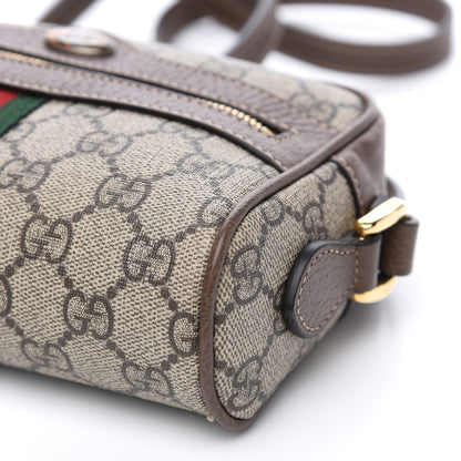 Gucci GG Supreme Monogram Web Mini Ophidia Shoulder Bag Brown 8 of 9