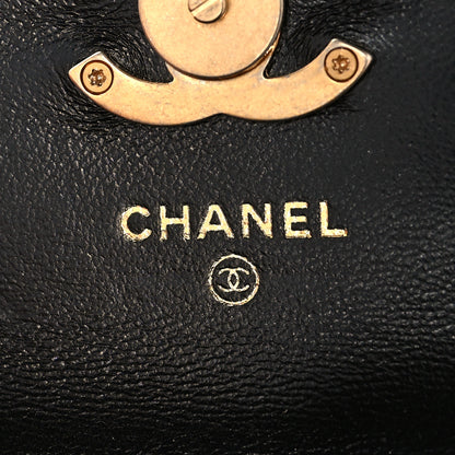 Chanel Lambskin Lacquered Metal Quilted Flap Chain Belt Bag Black 6 of 12