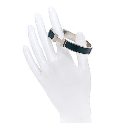 Hermes Matte Enamel Narrow Clic Clac HH Bracelet Bleu Biarritz 2 of 4
