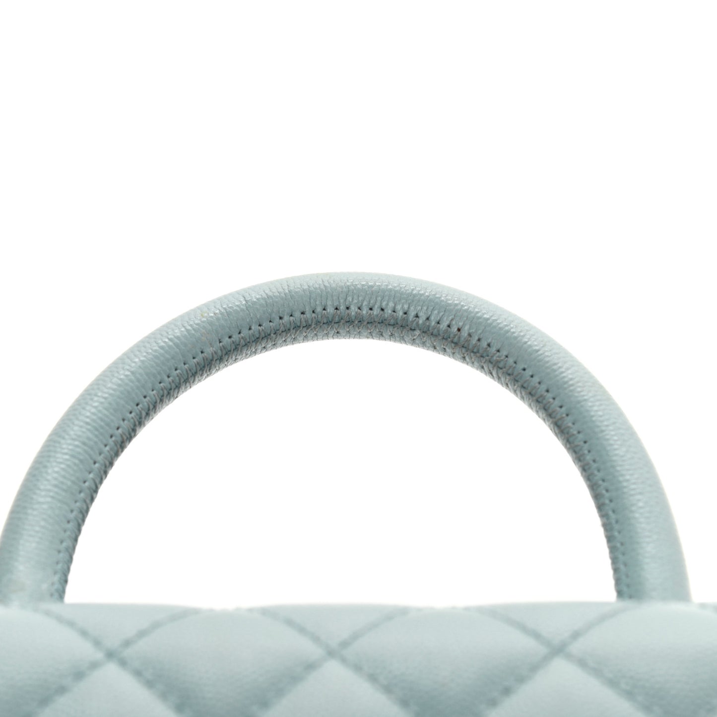 Caviar Quilted Mini Coco Handle Flap Light Blue