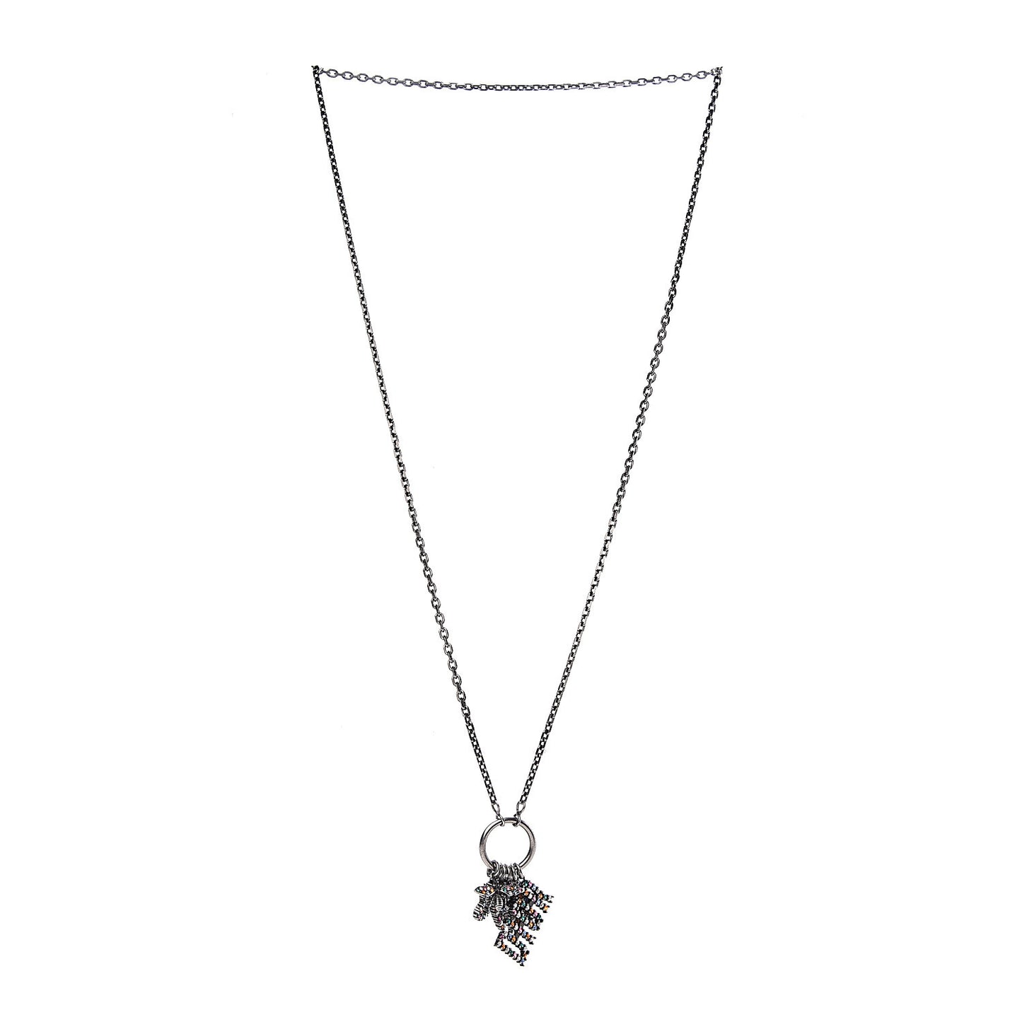 Metal Crystal Charms Necklace Multicolor