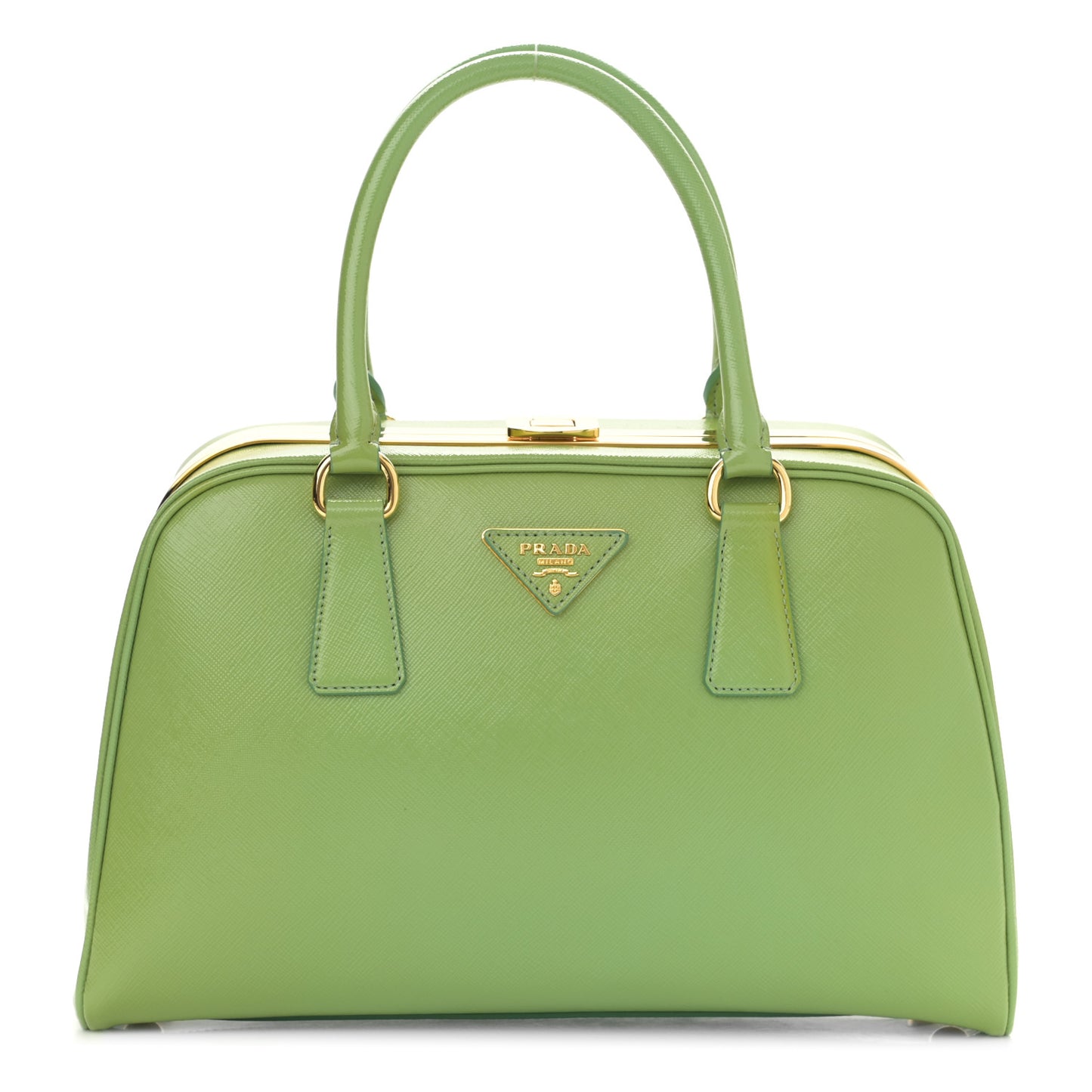 Saffiano Vernice Pyramid Bag Acquamarina