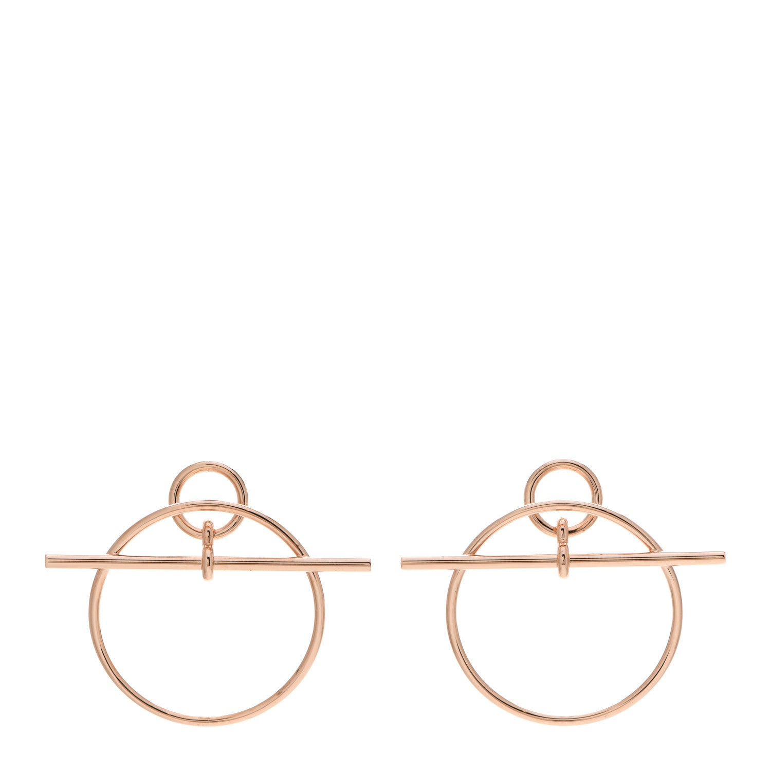 Hermes 18K Rose Gold PM Loop Earrings 1 of 7