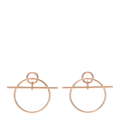 Hermes 18K Rose Gold PM Loop Earrings 1 of 7