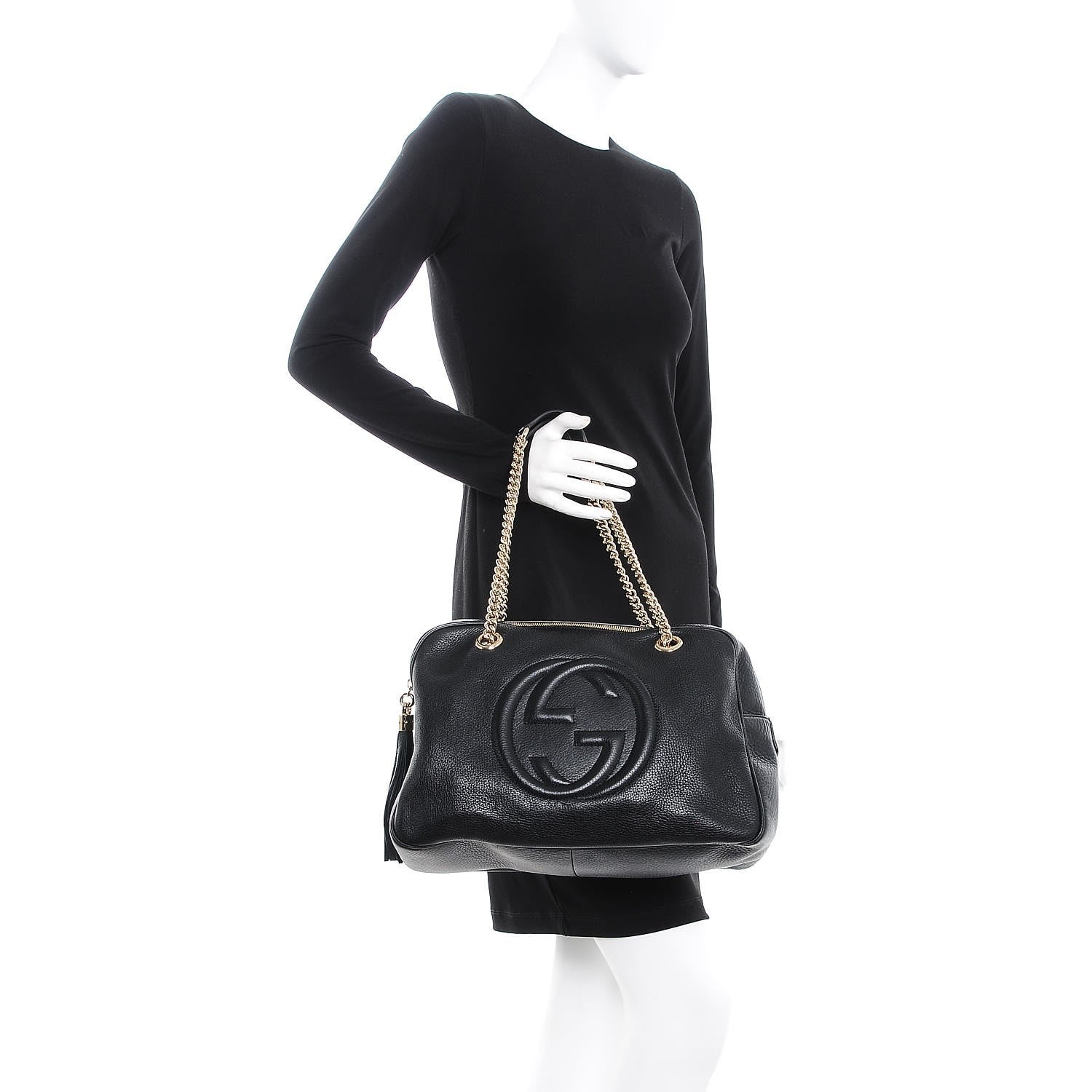 Gucci Pebbled Calfskin Medium Soho Bowler Black 2 of 9