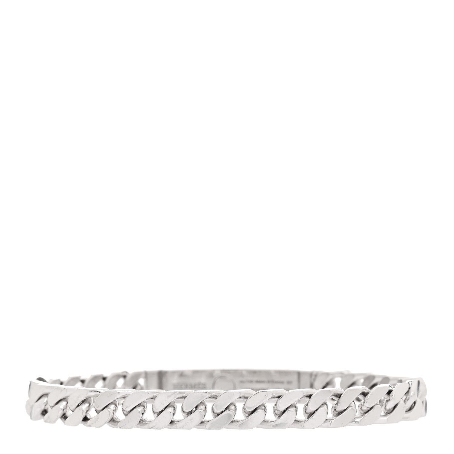 Hermes 18K White Gold Diamond TPM Kelly Gourmette Bracelet SH 2 of 3