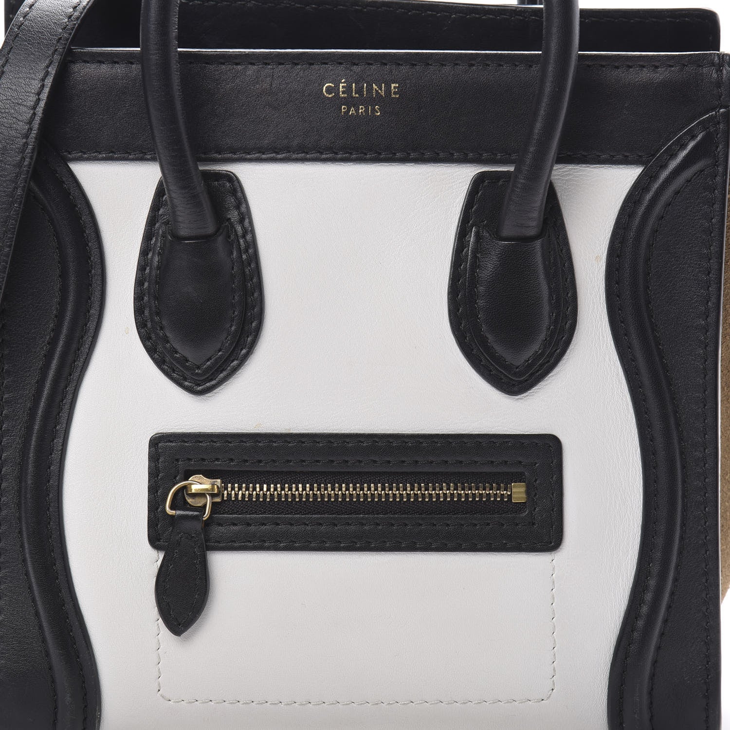 Celine Smooth Calfskin Suede Nano Tri-Color Luggage White 8 of 18
