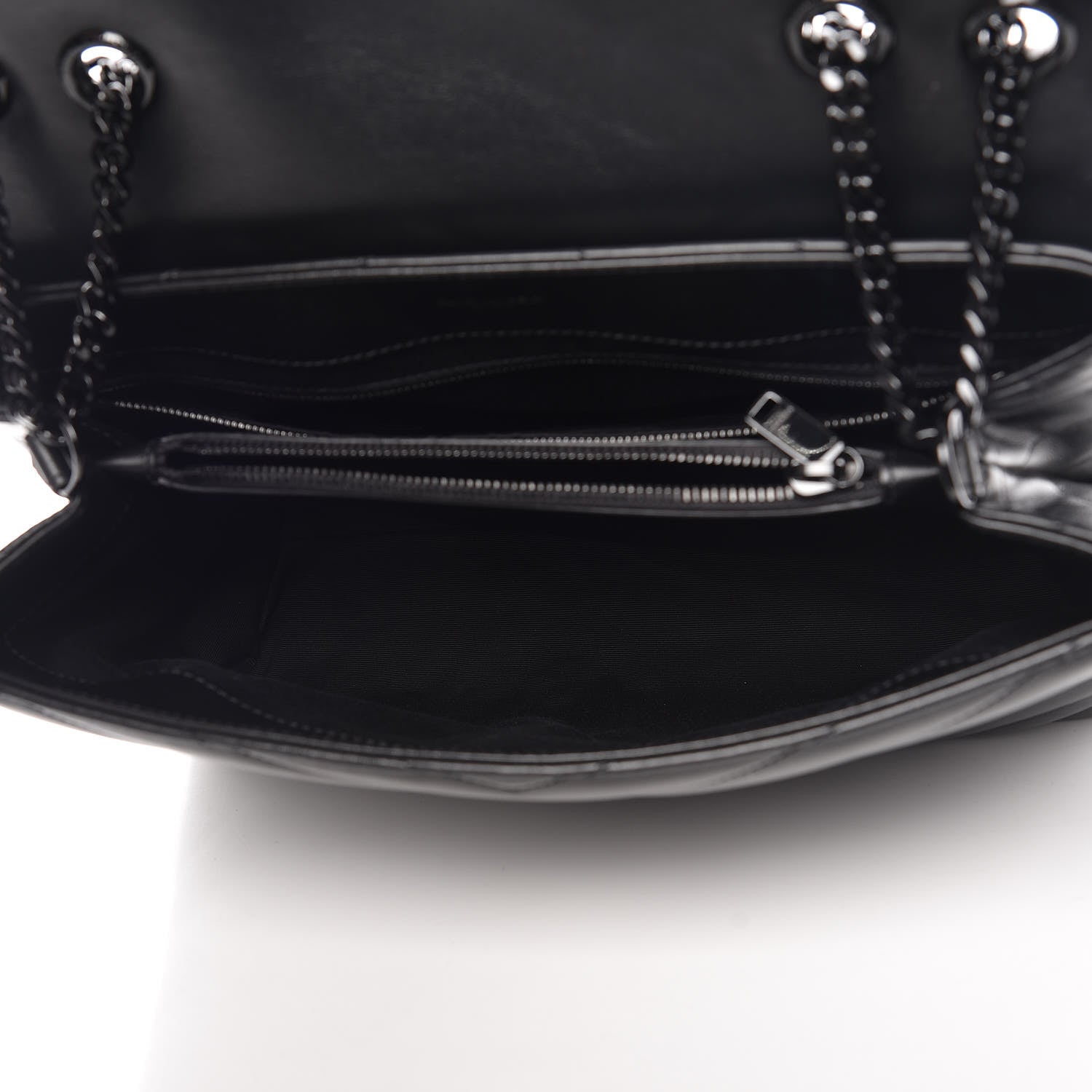 Saint Laurent Calfskin Y Quilted Monogram Medium Loulou Chain Satchel Black 5 of 11