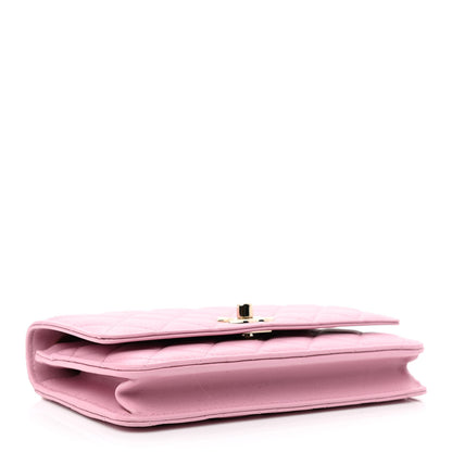 Chanel Lambskin Quilted Trendy CC Wallet On Chain WOC Pink 4 of 12