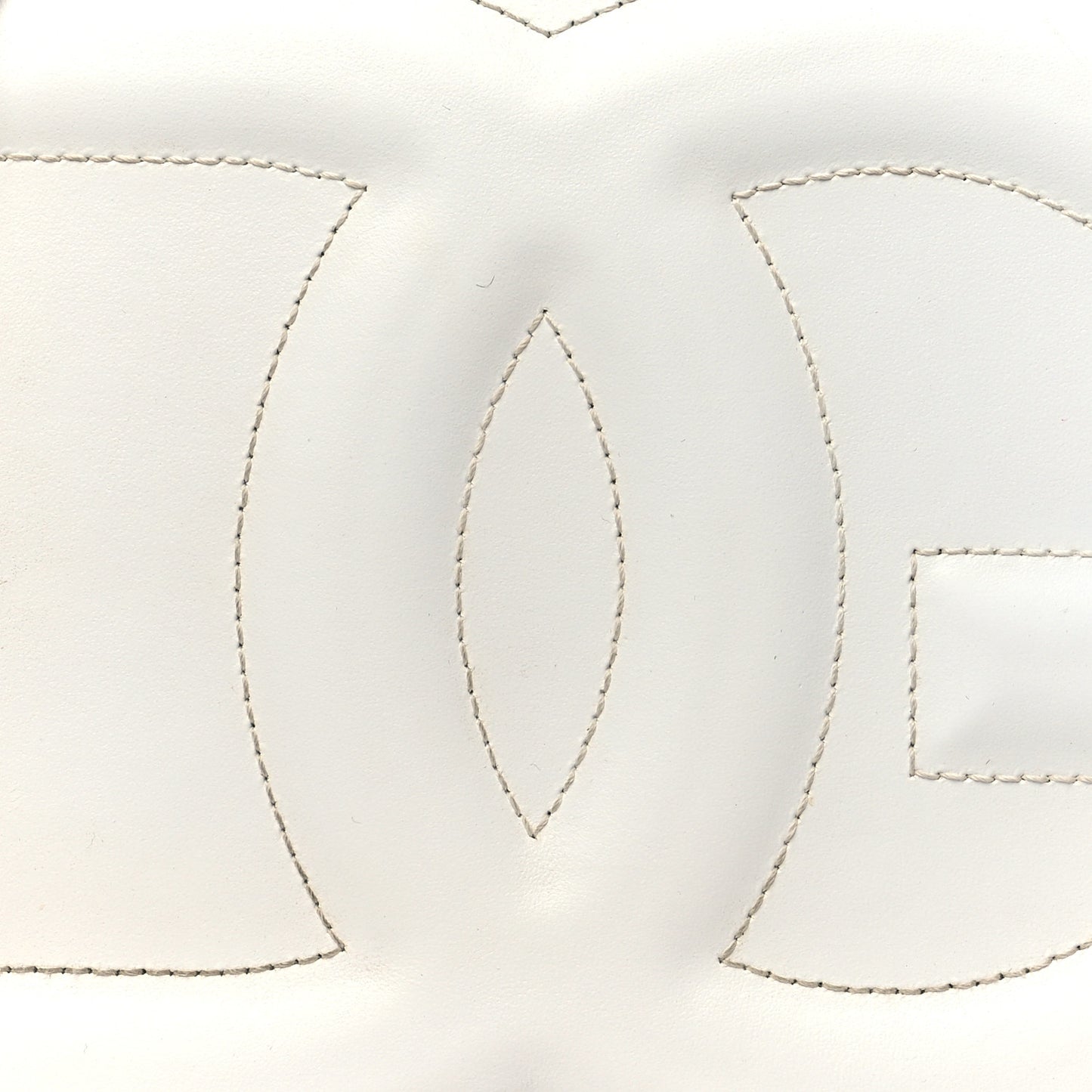 Calfskin DG Logo Flap Crossbody Bag White