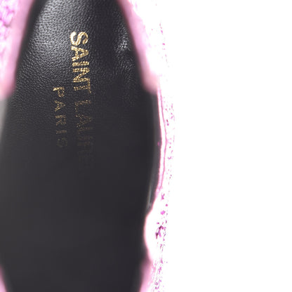 Saint Laurent Metallic Glitter Calfskin Babies Chelsea 90 Ankle Boot 35.5 Pink 7 of 10