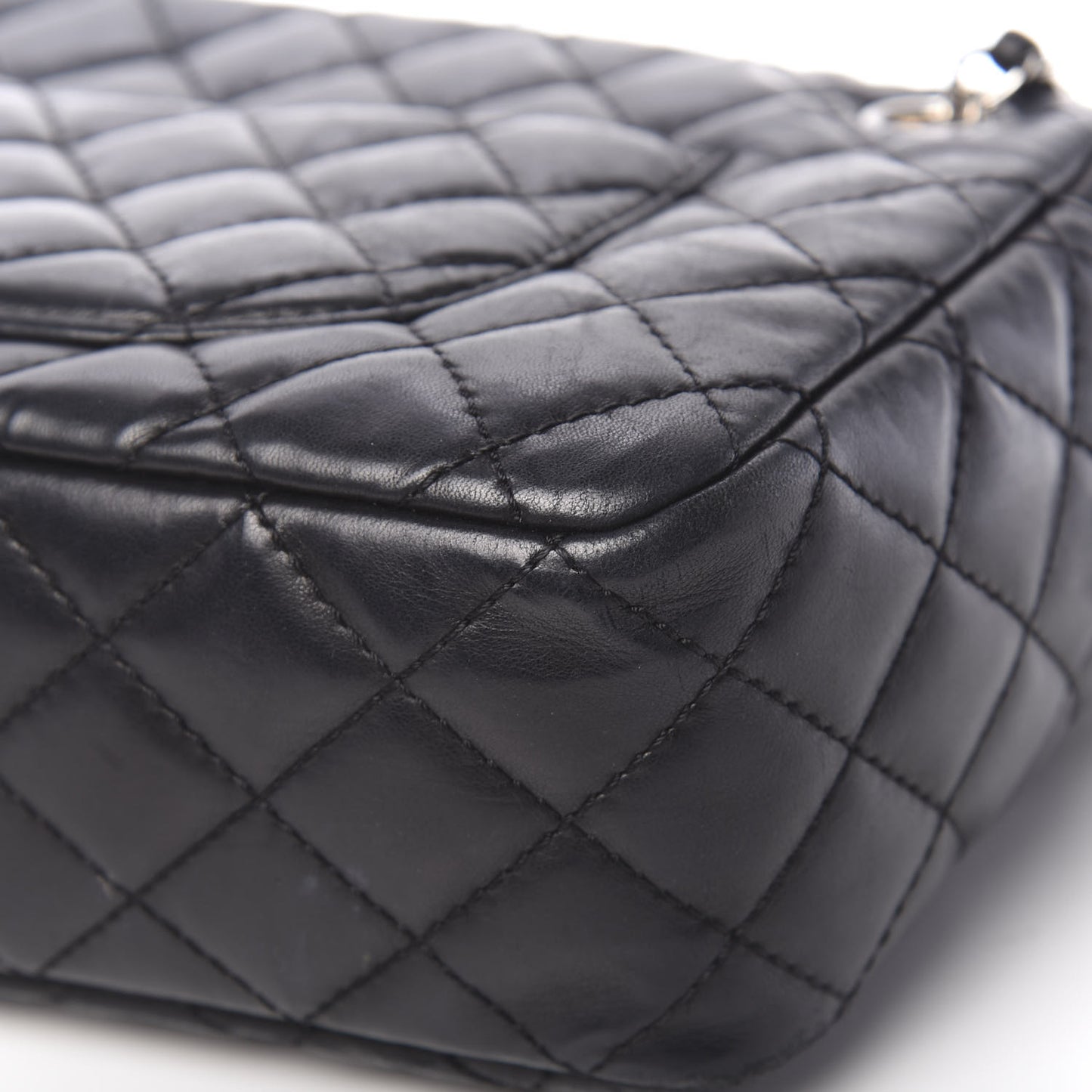 Lambskin Quilted Medium Camera Case Black