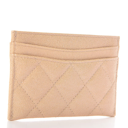 Chanel Iridescent Caviar Quilted Card Holder Beige 3 of 11