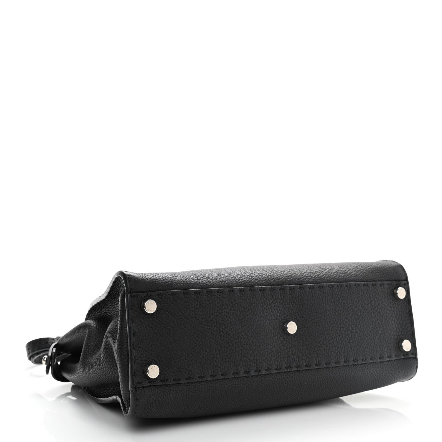 Fendi Cuoio Romano Selleria Bi-Color Medium Peekaboo Iconic Satchel Black Mou 3 of 12