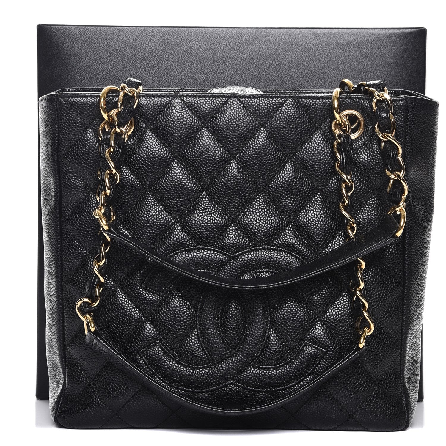 Chanel Caviar Quilted Petit Shopping Tote PST Black 8 of 8