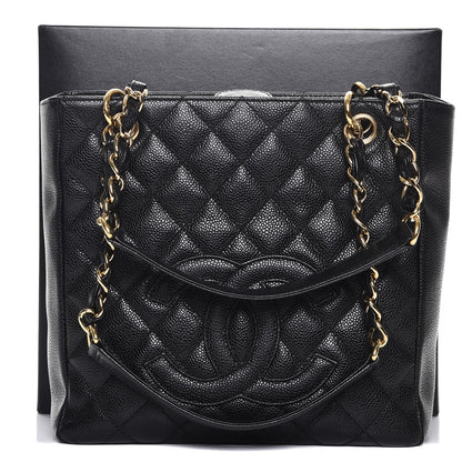 Chanel Caviar Quilted Petit Shopping Tote PST Black 8 of 8