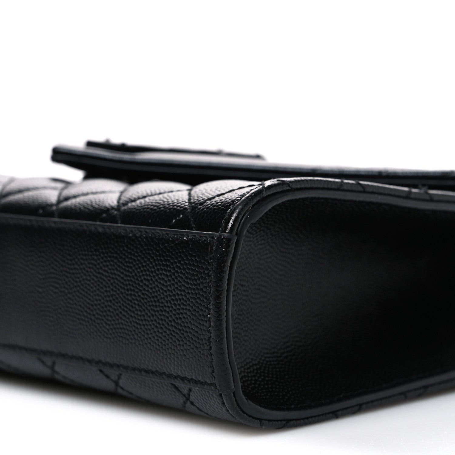 Saint Laurent Grain De Poudre Textured Mixed Matelasse Triquilt Medium Monogram Monochrome Satchel Black 10 of 10