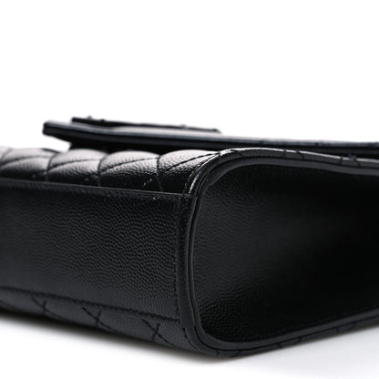 Saint Laurent Grain De Poudre Textured Mixed Matelasse Triquilt Medium Monogram Monochrome Satchel Black 10 of 10