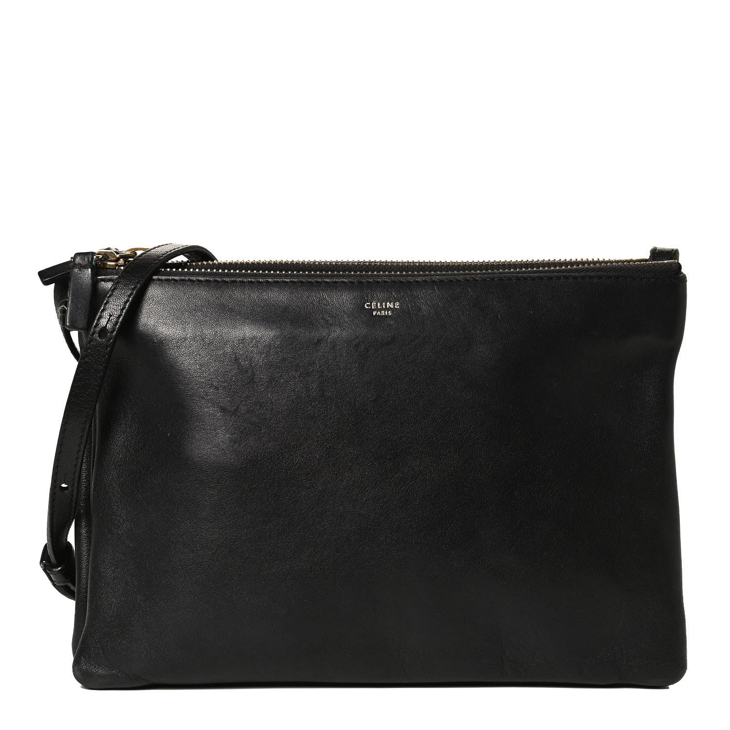 Celine Lambskin Trio Crossbody Bag Black 1 of 13