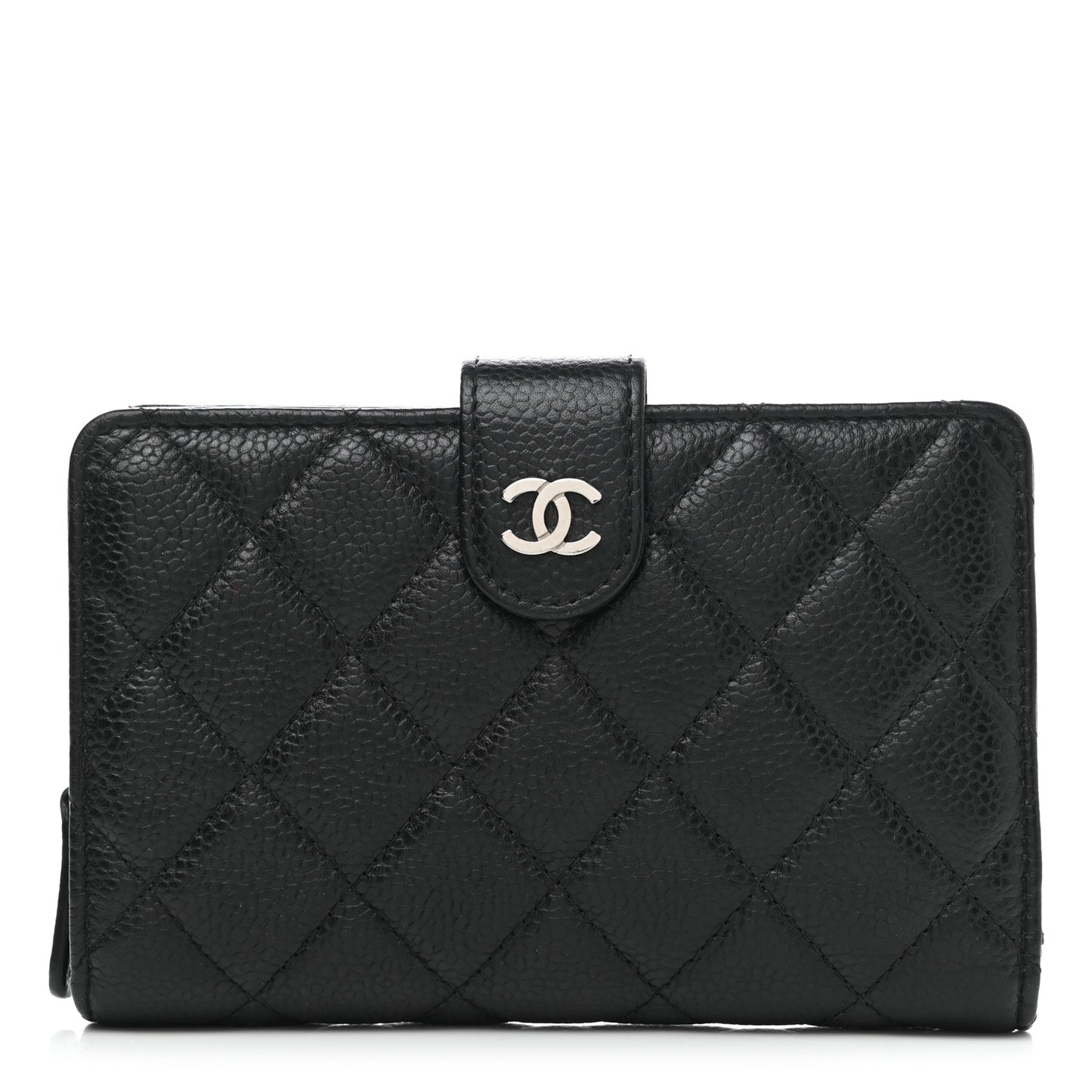 Caviar Quilted CC French Wallet Black