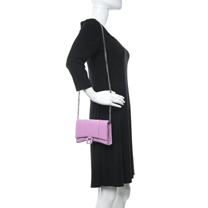 Balenciaga Shiny Box Calfskin Tonal B Hourglass Chain Bag Liliac 2 of 7