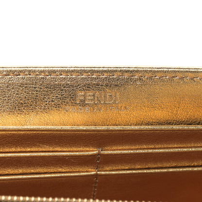 Fendi Vitello Catalan Mirror FF 1974 Embossed Continental Wallet on Chain Gold 6 of 9