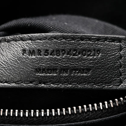 Saint Laurent Nubuck Crocodile Embossed Monogram Medium Niki Chain Satchel Black 7 of 10